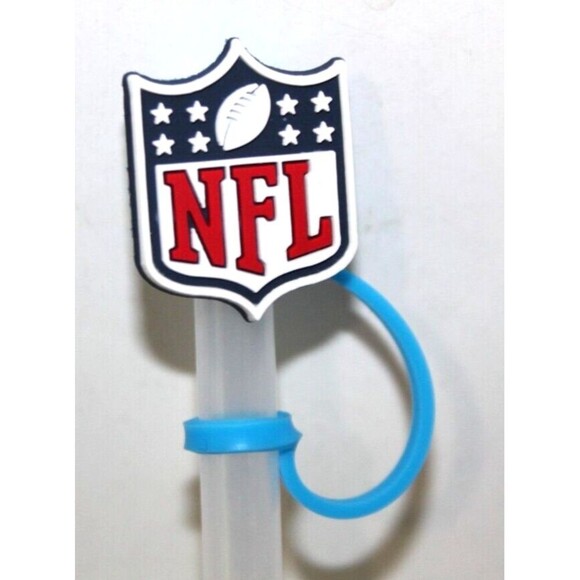 Sport Straw Cover Cap Compatible Tumbler Silicone Straw NFL Logo Lot 4 - Picture 1 of 1